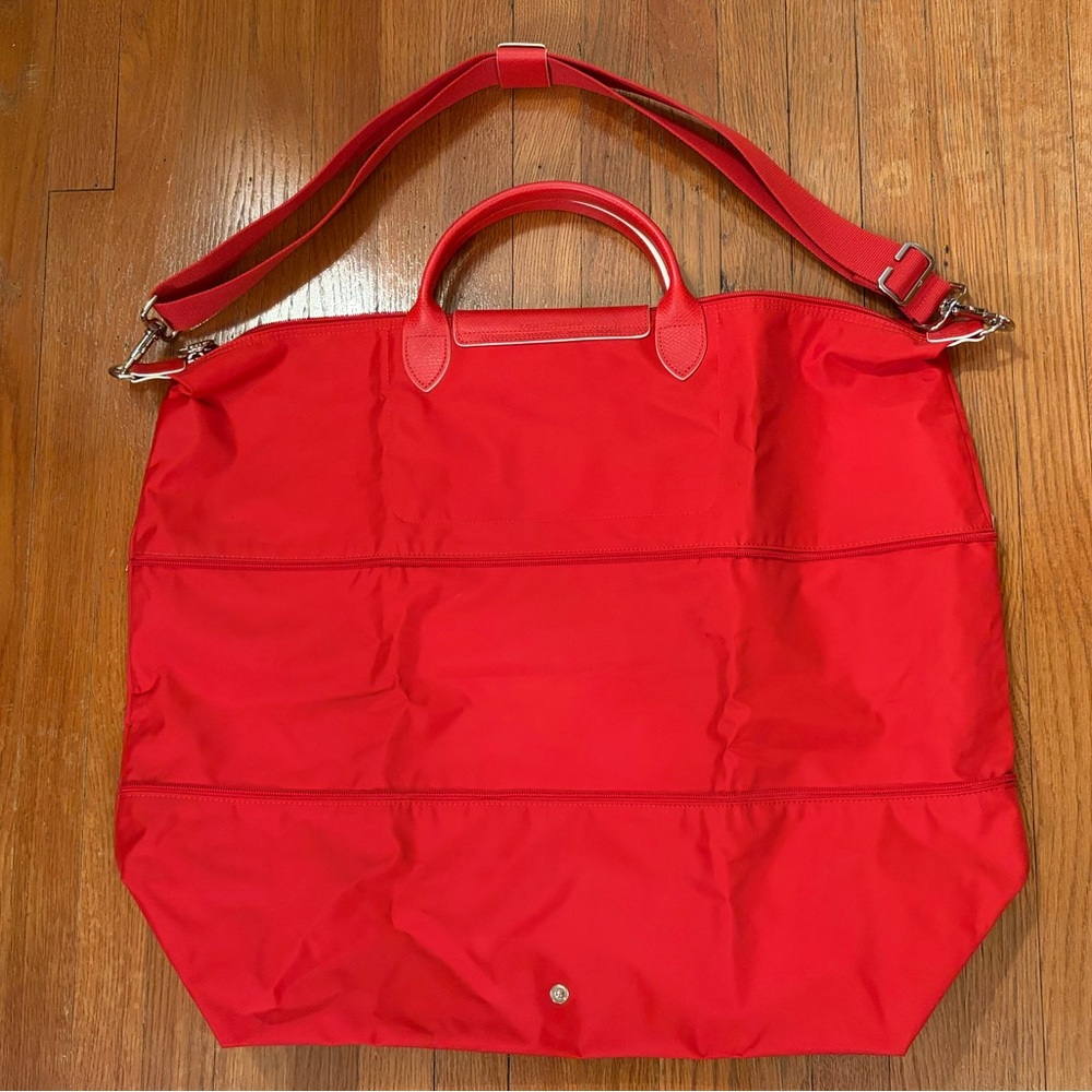 LONGCHAMP Horse Logo Nylon Large Tote Bag Women Red - Picture 4 of 8